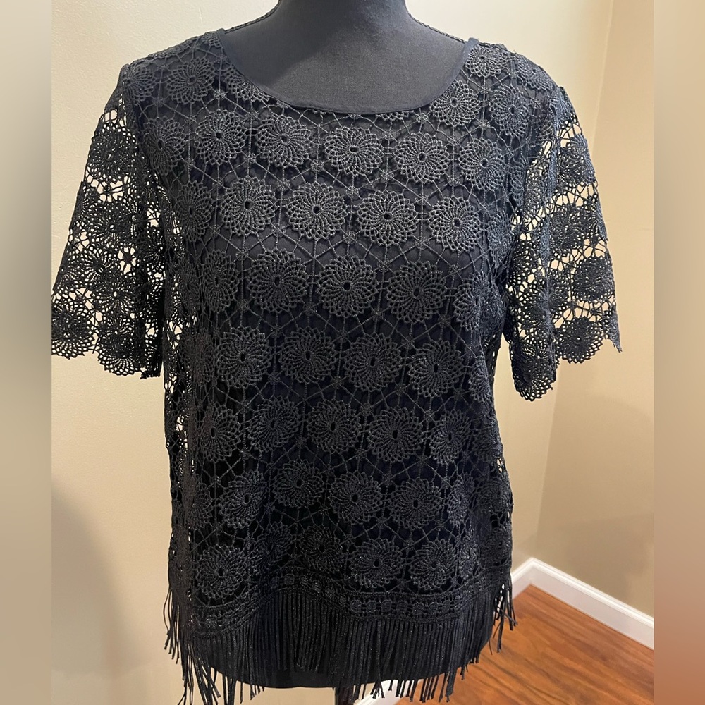 Ella Moss Lace Blouse with Cami - Small - Black - Excellent Condition